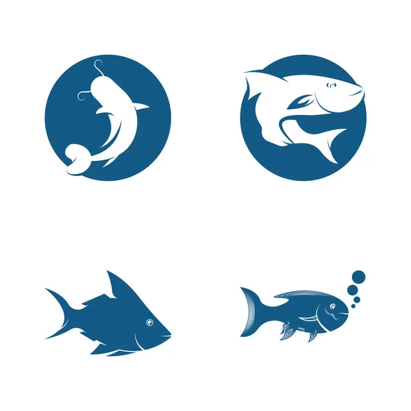 Plantilla Logo Pescado Símbolo Vector Creativo — Archivo Imágenes Vectoriales