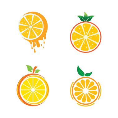 Turuncu logo tasarımı Vektör simgesi çizimi