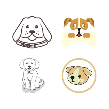 Köpek logosu vektör tasarımı resimleme şablonu