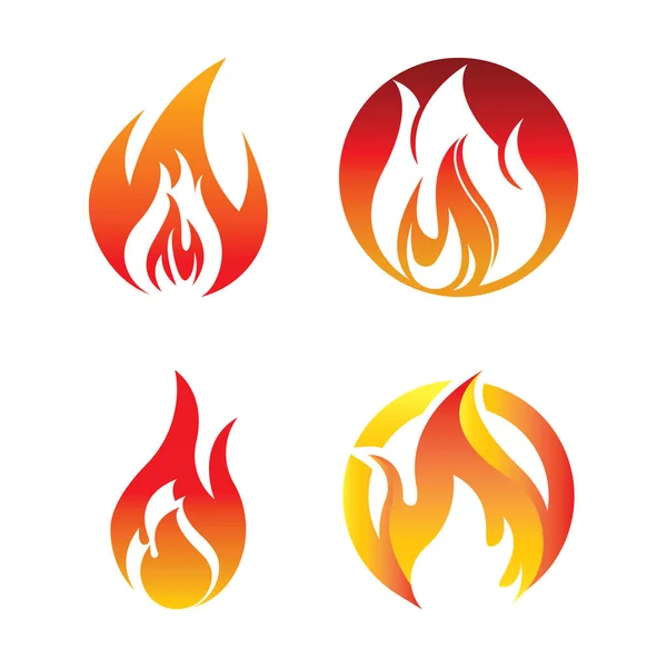 Diseño Logotipo Fuego Ilustración Símbolo Fuego Vector Icono — Vector de stock