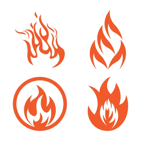Illustration Conception Logo Feu Vecteur Icône Symbole Feu — Image vectorielle