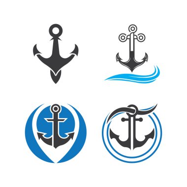 Anchor logo simgesi tekne gemisi Deniz Kuvvetleri tasarım vektörü