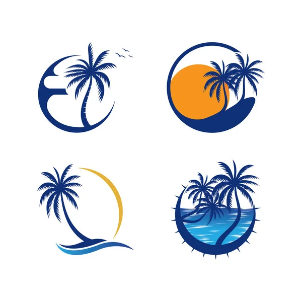 Palmiye ağacı logo şablonu vektör çizimi