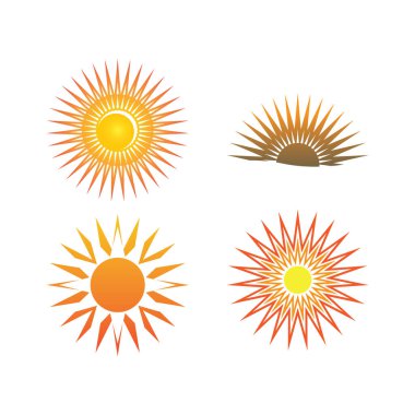 Günbatımı logo tasarım sembolü illüstrasyonu