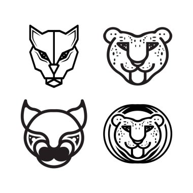 Panther head logo icon vector design template illustration 