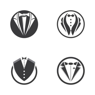 Klasik kravat ikonu ve moda adamı logosu tasarımı