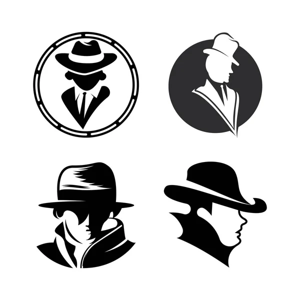 Gentleman Icône Vecteur Boutique Mode Modèle Symbole Design Logo — Image vectorielle
