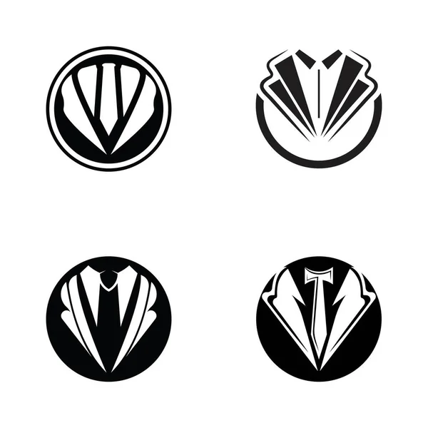 Clássico Ícone Gravata Terno Moda Homens Logotipo Design —  Vetores de Stock