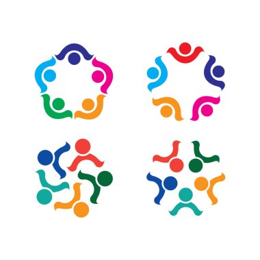 Topluluk, ağ ve sosyal simge tasarım şablonu