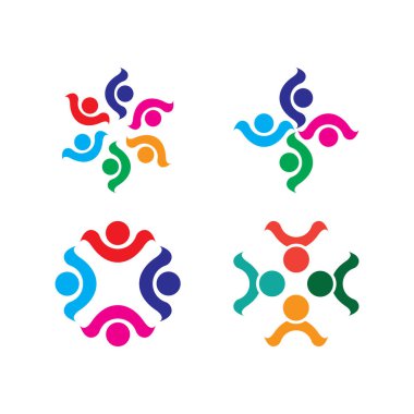 Topluluk, ağ ve sosyal simge tasarım şablonu