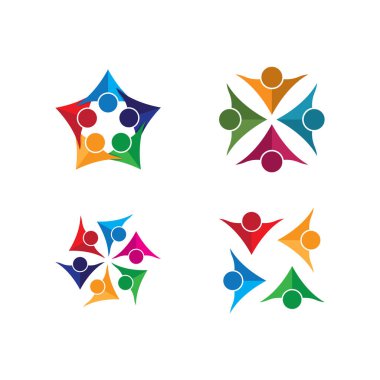 Topluluk, ağ ve sosyal simge tasarım şablonu