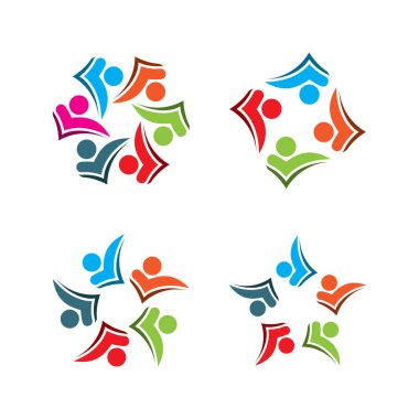 Topluluk, ağ ve sosyal simge tasarım şablonu