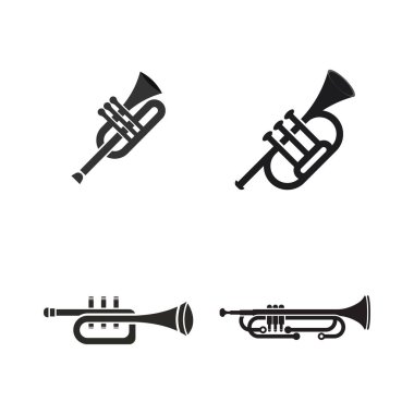 Musical instrument simple icon trumpet for jazz music logo design