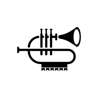 Musical instrument simple icon trumpet for jazz music logo design