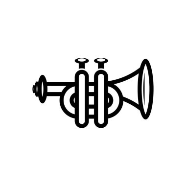 Musical instrument simple icon trumpet for jazz music logo design
