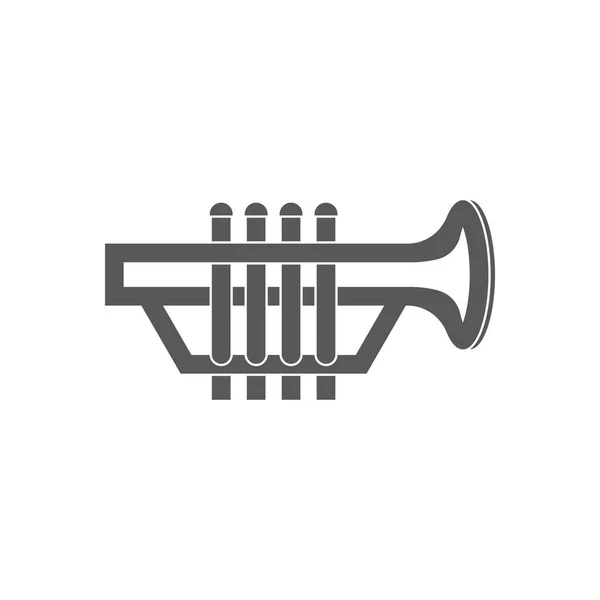 爵士音乐标识设计用乐器简单图标小号 — 图库矢量图片