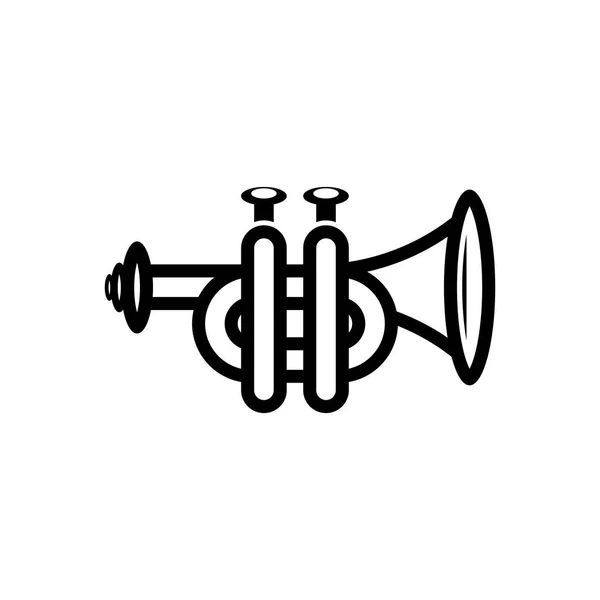 Musical Instrument Simple Icon Trumpet Jazz Music Logo Design — Stock Vector