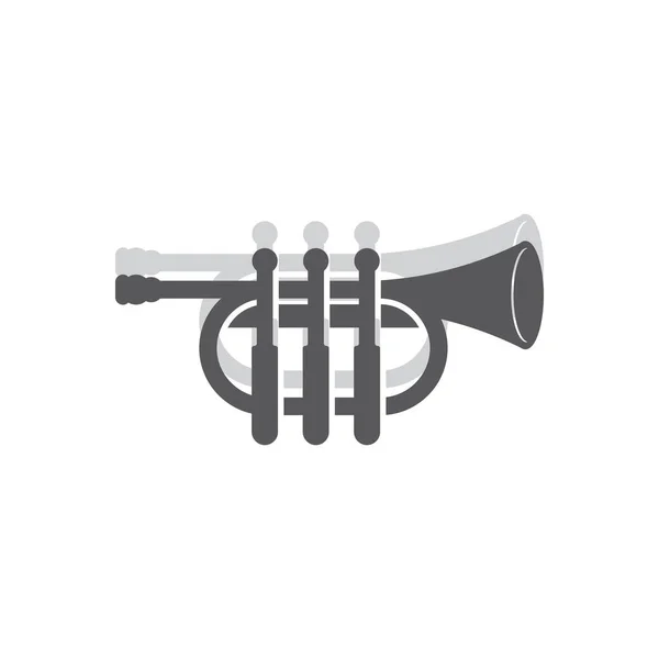 Музичний Інструмент Проста Іконка Труба Дизайну Логотипу Джазової Музики — стоковий вектор