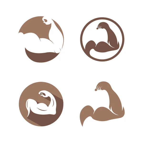 Armmuskel Siluett Logo Biceps Ikon Vektor Illustration — Stock vektor
