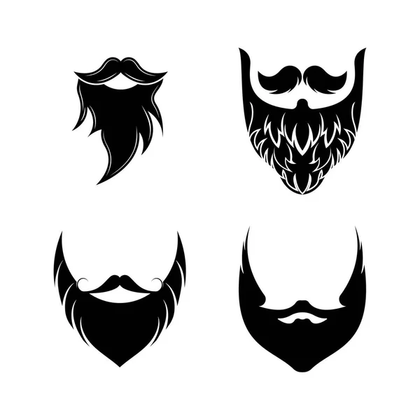 Beard 아이콘 로고와 콧수염 디자인 — 스톡 벡터