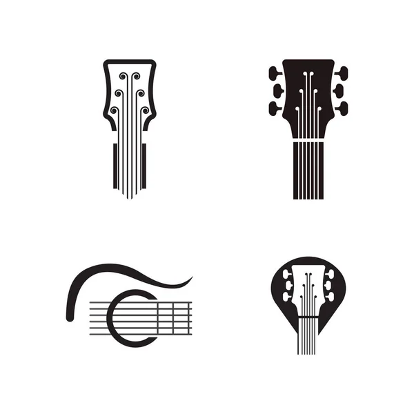 Gitar logosu tasarımı simgesi ve sembol vektörü ilhamı