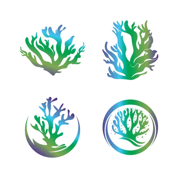 サンゴのアイコンのロゴデザインとシンボルイラストベクトル — ストックベクタ