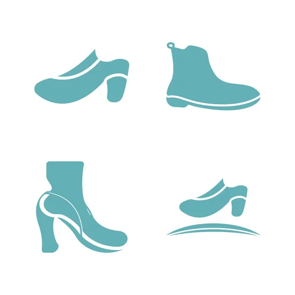 Ikon Sko Logotyp Koncept Vektor Sneaker Mall Skor Butik Design — Stock vektor