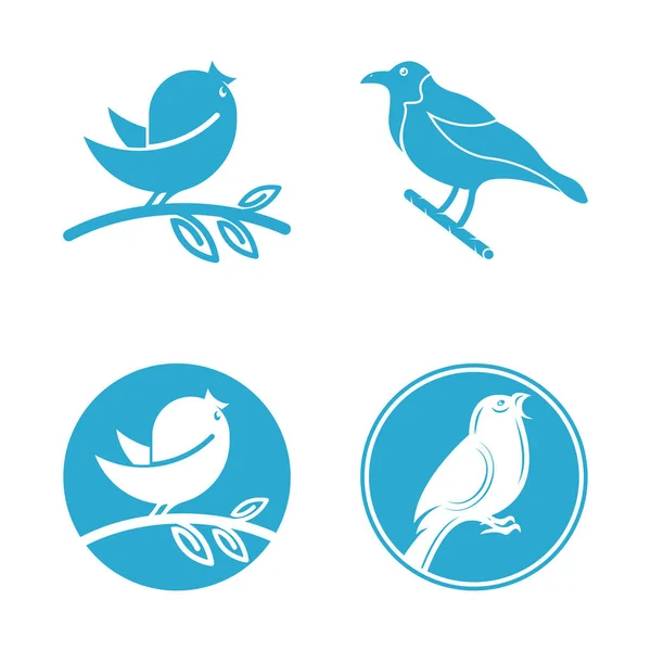 Elegant Bird Logo Icon Design Symbol Vector Template — Stock Vector
