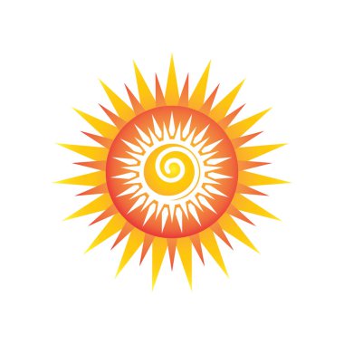 Güneş Vektörü illüstrasyon simgesi logo şablonu tasarımı