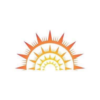 Güneş Vektörü illüstrasyon simgesi logo şablonu tasarımı