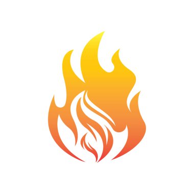 Ateş logosu tasarımı illüstrasyon ve ateş sembolü vektörü
