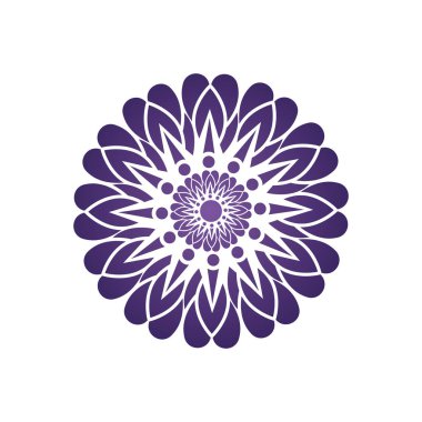 Geleneksel Asya rengarenk çiçek desenli cam mozaik logo tasarımı ilham kaynağı