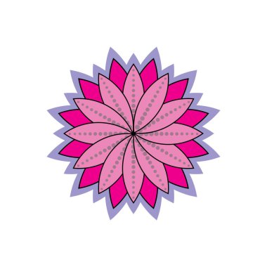 Geleneksel Asya rengarenk çiçek desenli cam mozaik logo tasarımı ilham kaynağı