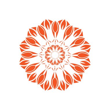 Geleneksel Asya rengarenk çiçek desenli cam mozaik logo tasarımı ilham kaynağı