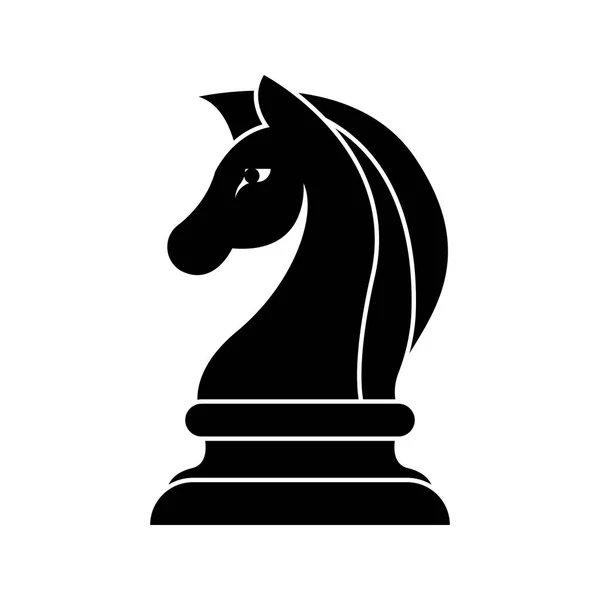 Scacchi Neri Cavaliere Cavallo Stallone Statua Scultura Silhouette Logo Design — Vettoriale Stock