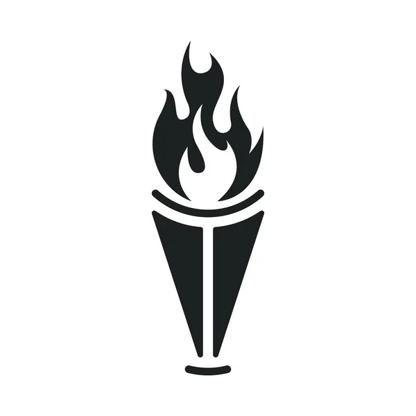 Llama Fuego Antorcha Ardiente Con Diseño Logotipo Columna Pilar — Archivo Imágenes Vectoriales