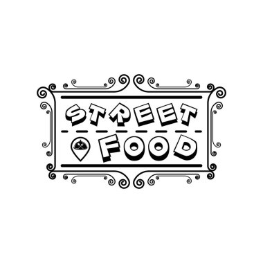 Restoran Kafe Bar logo tasarım vektörü için Sokak Gıda El Yazısı Tipografisi