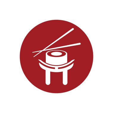 Japon gıda illüstrasyon tasarımı için Sushi logo şablonvektör simgesi