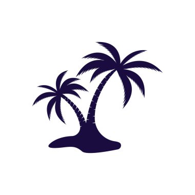 Palmiye ağacı logo şablonu vektör çizimi