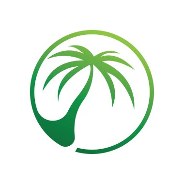 Palmiye ağacı logo şablonu vektör çizimi