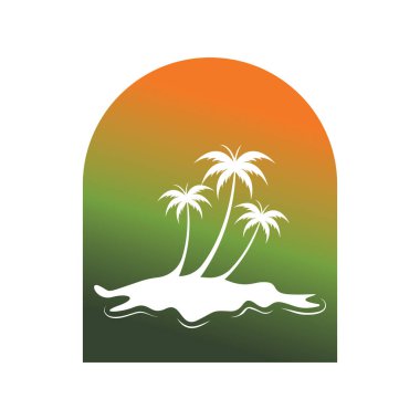 Palmiye ağacı logo şablonu vektör çizimi
