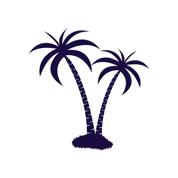 Palm Träd Sommar Logotyp Mall Vektor Illustration — Stock vektor