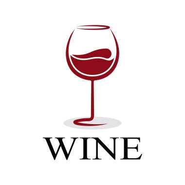 Şarap şişesi ve cam logo tasarım simgesi