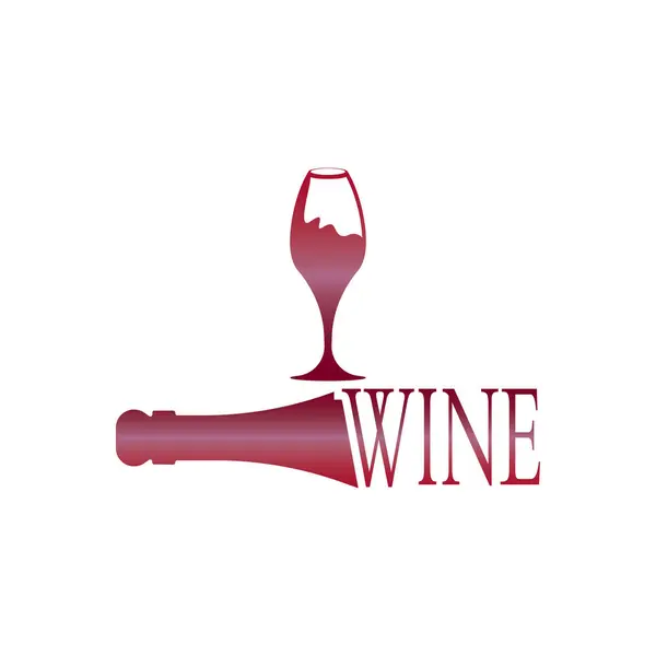 Design Ikone Für Weinflaschen Und Glas — Stockvektor