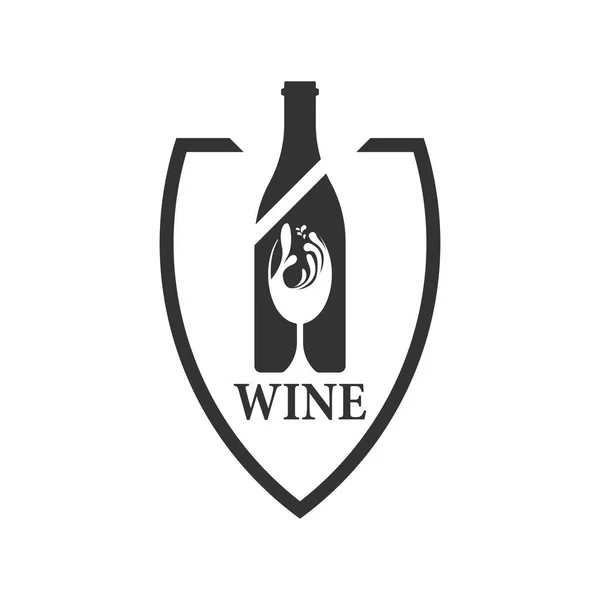 Іконка Дизайну Пляшки Вина Скляного Логотипу — стоковий вектор