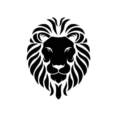 Aslan başı logo şablonu vektör resimleme