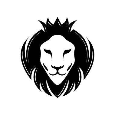 Aslan başı logo şablonu vektör resimleme
