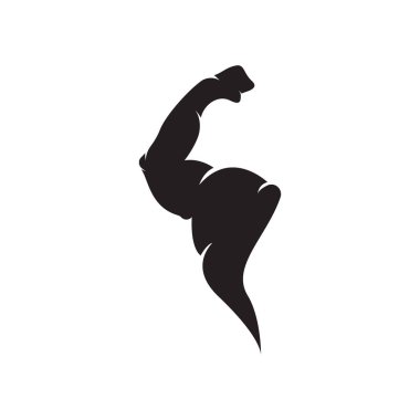 Kas silueti logosu biceps simge vektör illüstrasyonuName