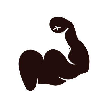 Kas silueti logosu biceps simge vektör illüstrasyonuName