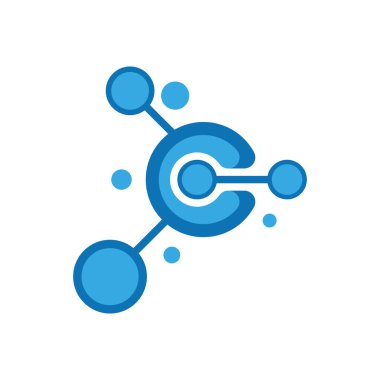 Nöron logo tasarım şablonu düz vektör